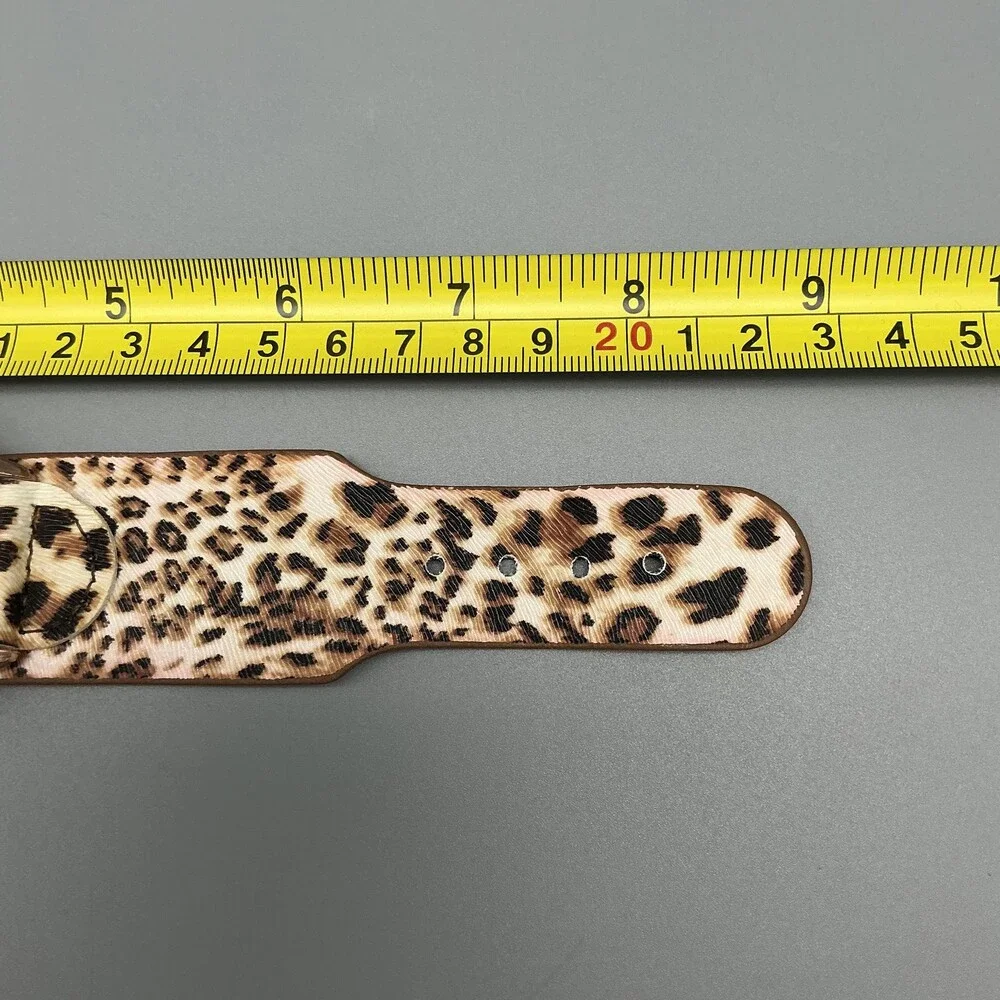 Strada Womens Watch 45mm Rose Gold Tone Cheetah Dial Leopard Strap New Battery